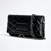 2025 NEW Decoration 2Chains Straps Beige Color Flap Zipper for Wings Bags Women Leather Chain Ladie Bandolera Mujer 2