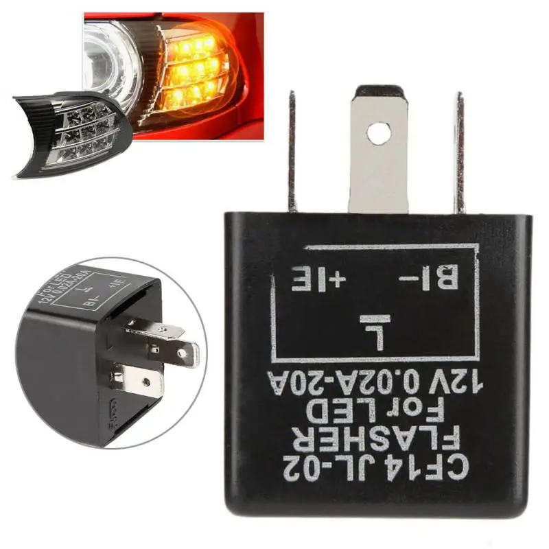 

1~10PCS Pin CF14 JL-02 Electronic Car Flasher Relay To Fix LED Light Turn Signal Hyper Flash Blinking Light 12V DC Motorcycle