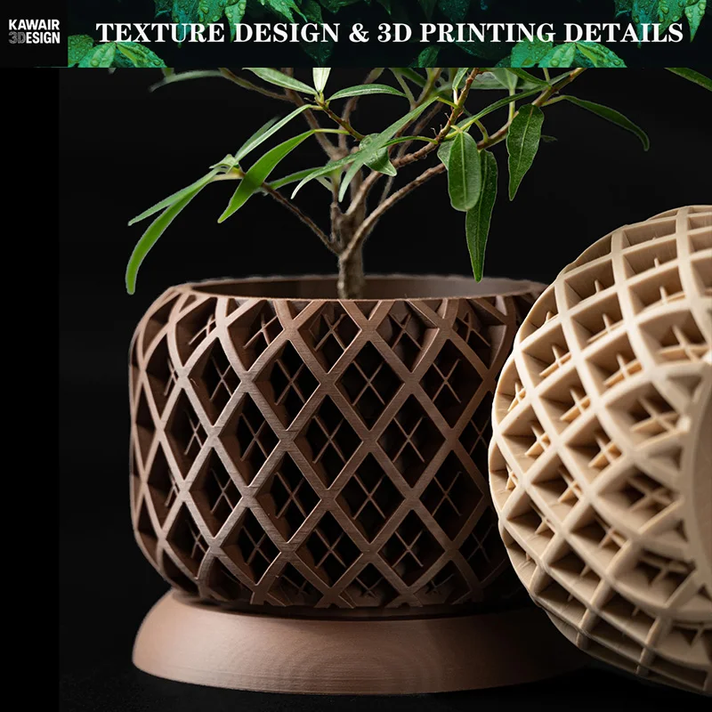 Geometric Textured Flower Pot 2