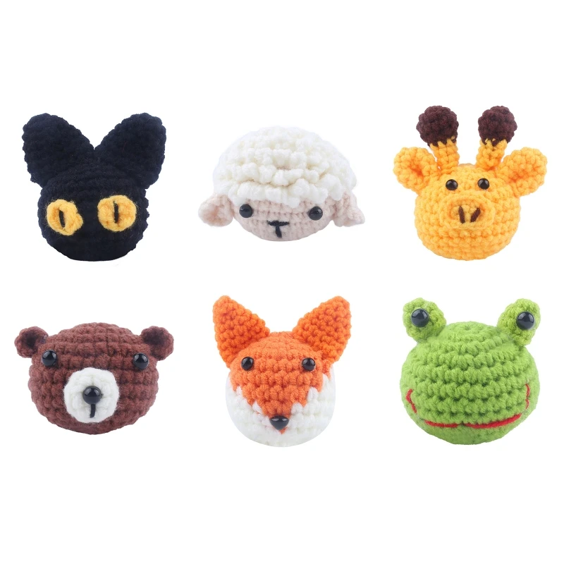 

N80C Handmade Crochet Animal for Head Knitting Beads DIY Baby Pacifier Chain Chewable Accessories Infant Newborn Teether