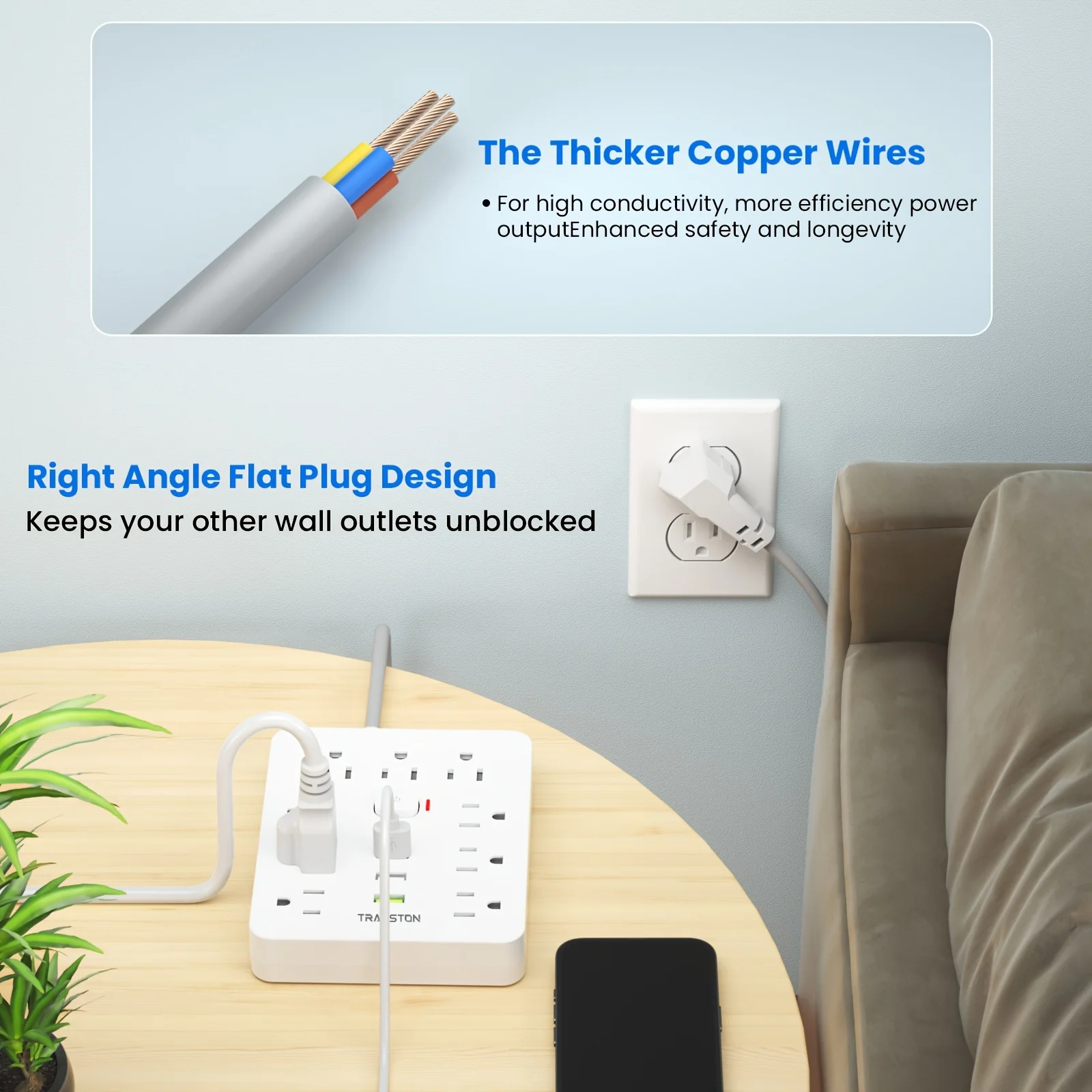 Power Outlet with Surge Protector 3