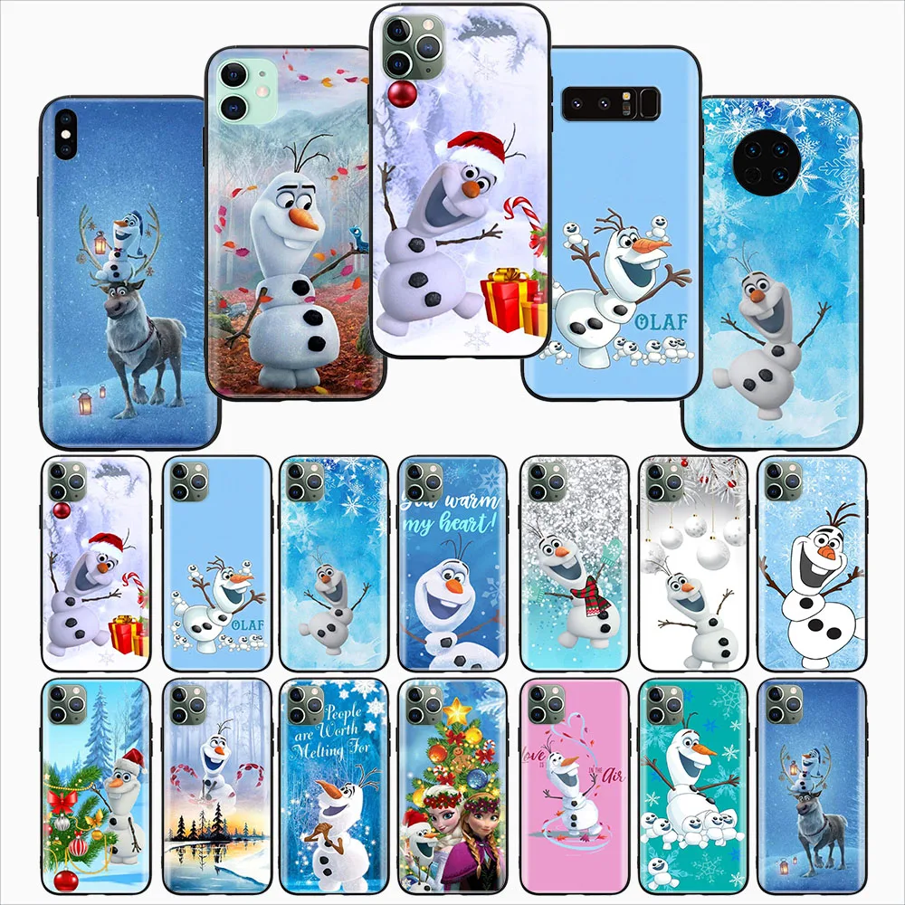 F-21 Custodia Morbida Nera Congelata Da Neve Olaf Per Iphone 11 15 13 14 Pro Max Plus Mini