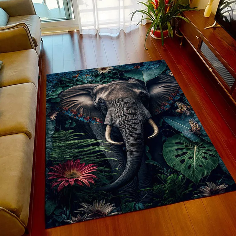 3d Gedrukt Afrika Olifant Gezicht Close-Up Dieren Tapijten Voor Slaapkamer Home Decor Speelmatten Woonkamer Tapijten Antislip Vloermatten