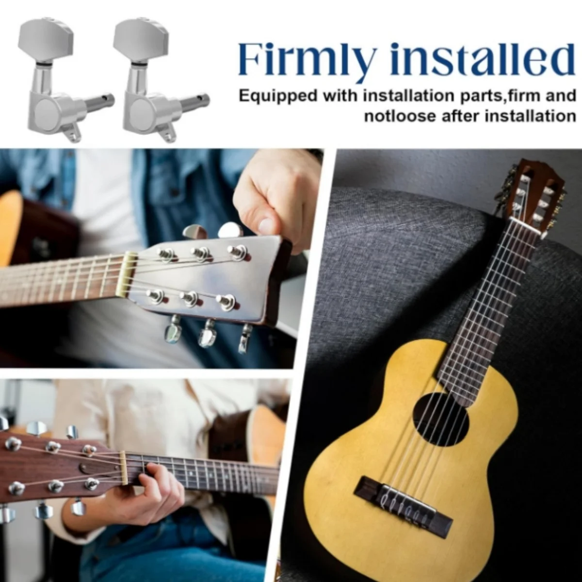 Guitar Tuner Pegs Tuning Pegs Keys Machine Heads Set Electric Guitar Tuning Keys Locking Tuners 6 Pieces