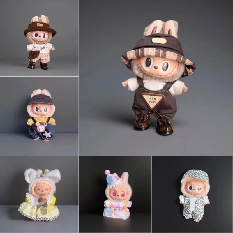 らぶぶ服15-17cm Labubu GD着せ替えアウトフィット パープル 3点セット◇ラブブ Labubu 17cm 着せ替え服 カメラ