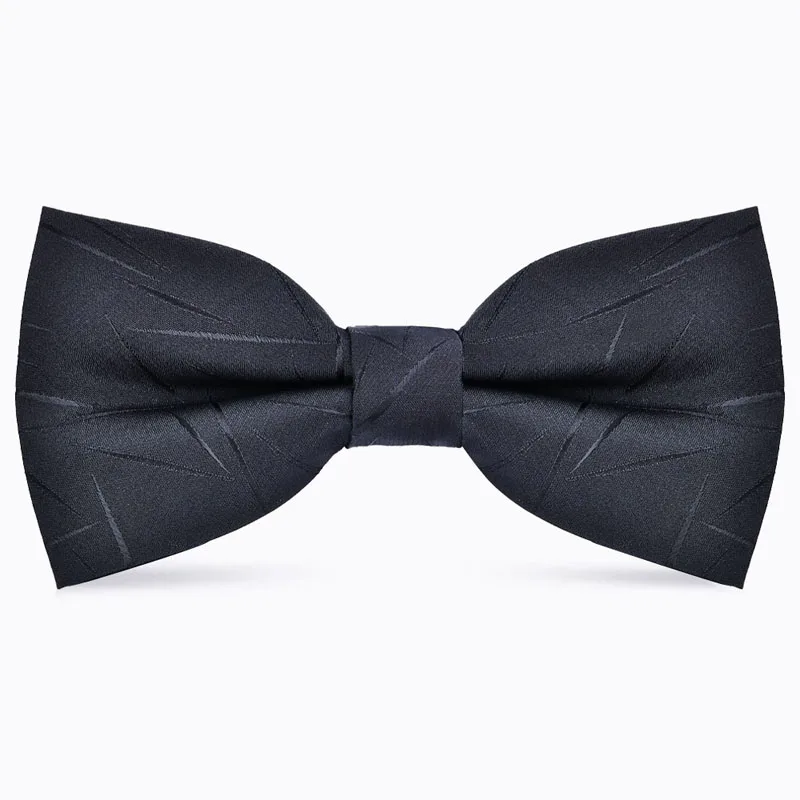Men's Pure Color Striped Double Bow Tie - Elegant Fashion Accessory