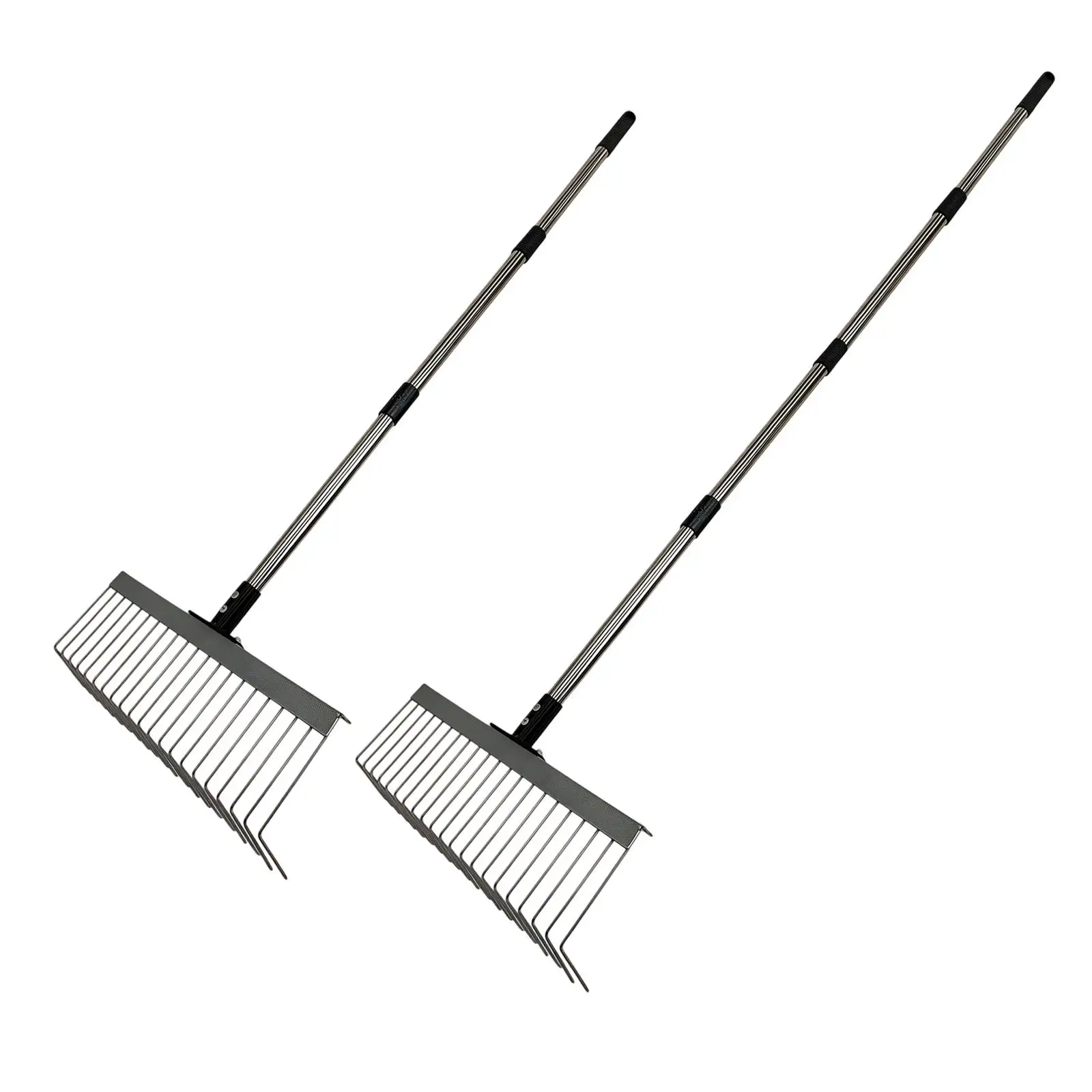 Heavy Duty Garden Thatch Rake Multifunctional, Metal Splicing Handle 40cm Wide L Shaped Tines Heavy Duty Garden Thatch Rake Multifunctional, Metal Splicing Handle 40cm Wide L Shaped Tines