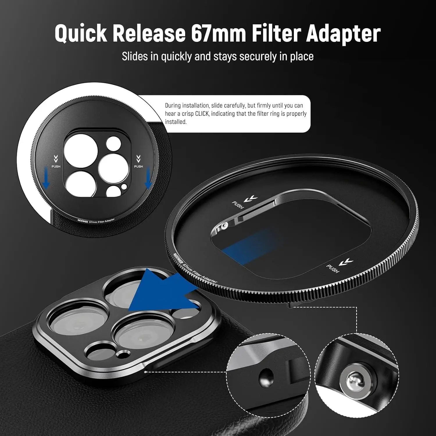 Neewer Heavy Duty Phone Case with Lens Mounts & Filter Adapter