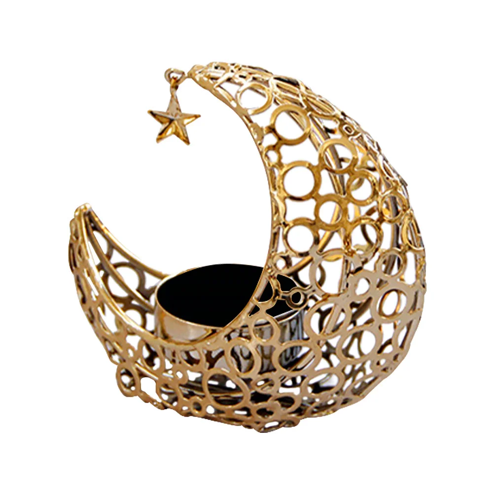 

Retro Decor Metal Holder Moon Holders Modeling Candleholder Tea Banquet Candlestick