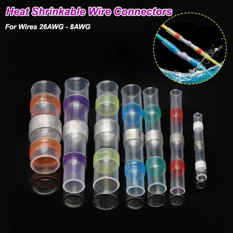 3:1 Heat Shrinkable Tube Waterproof Solder Ring Wire Connectors Awg26-8 ...