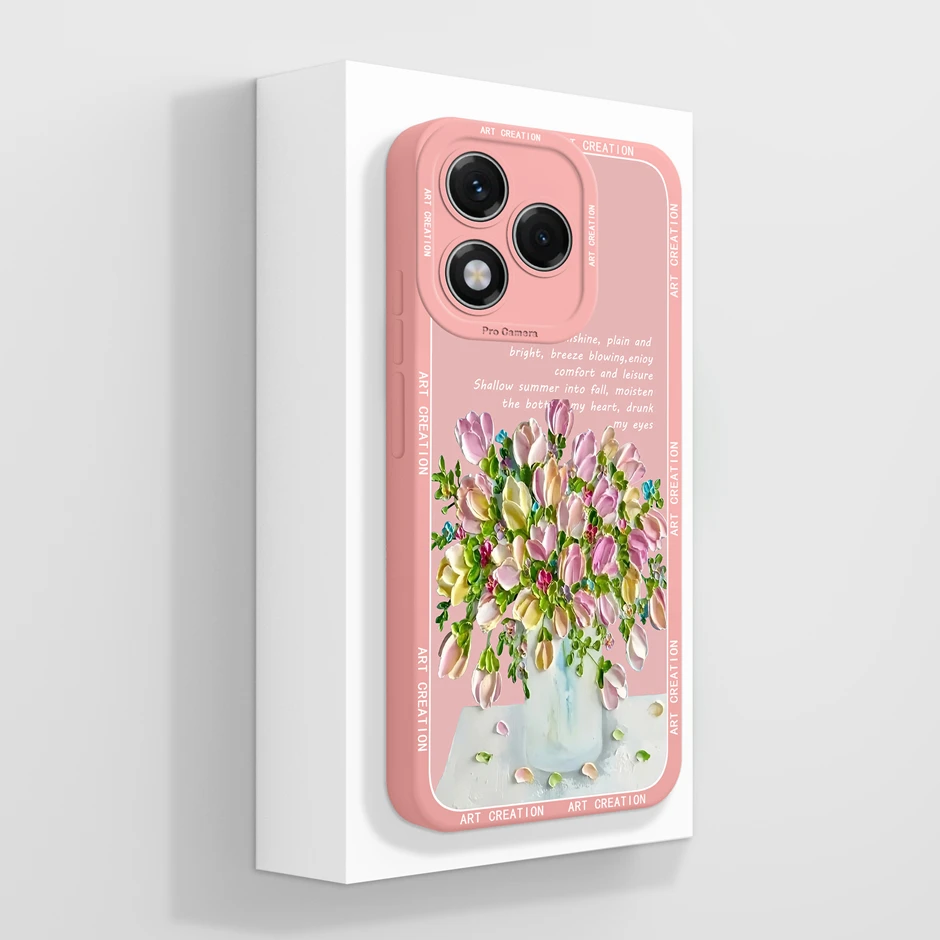 Elegant Floral Shockproof Silicone Bumper Case - Anti-Scratch Slim Cover