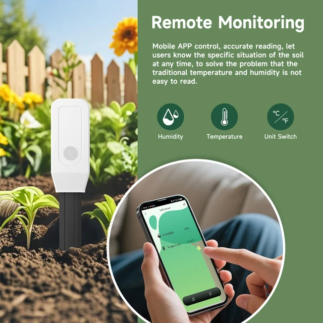 Tuya Zigbee Soil Tester Sensor Real Time Test Humidity Temperature Moisture Sensor Remote Monitoring for Flower Potting Planting 4