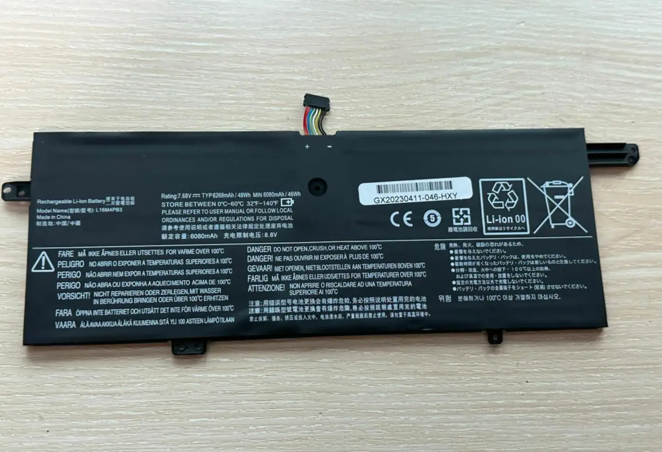 Bateria do Portátil para Lenovo Ideapad L16c4pb3 720s13arr Série 720s-13ikb L16m4pb3 L16l4pb3 7.68v 268mah 48wh - Imagem 5