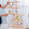 Perfume Organizer Dustproof Transparent Cosmetic Skincare Display Stand Acrylic Solid Wood Dressing Table Desktop Storage Box 2