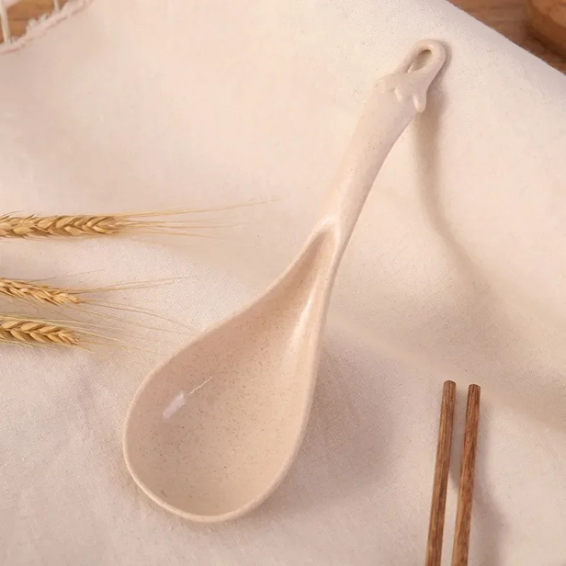 1 PCS Household Wheat Straw Rice Spoons Thickened Large Congee Spoon Kitchen Plastic Kitchen Utensils Porridge Spoon