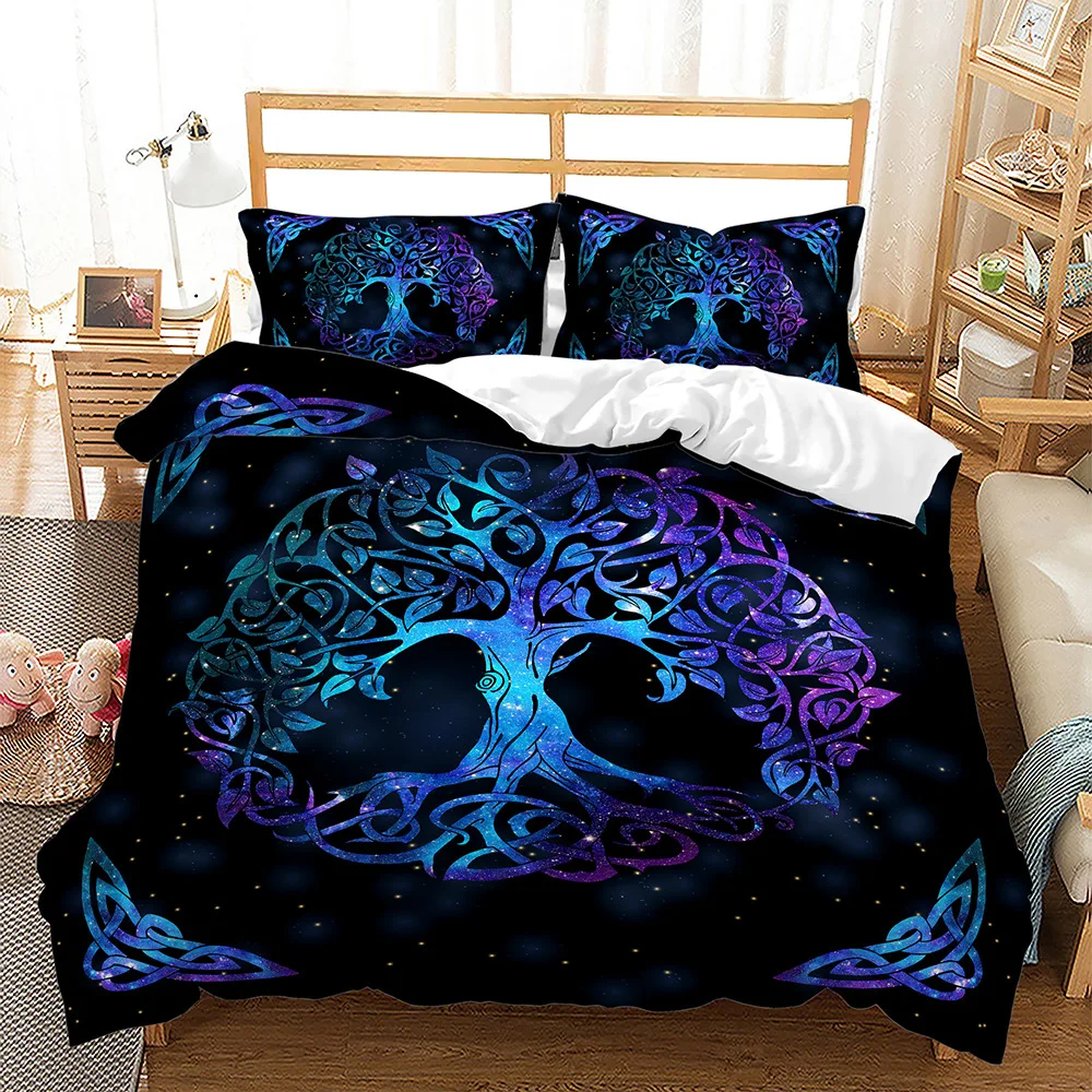 black and blue bed set