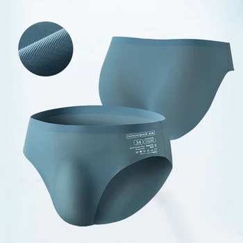 Slip senza cuciture in seta di ghiaccio da uomo Estate nuova mutandine ultrasottili trasparenti sexy mutandine traspiranti alla moda ad asciugatura rapida 1