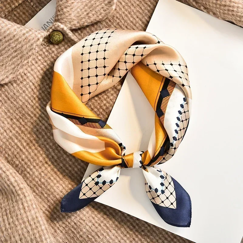 53*53cm Silk Scarves for Woman Fashionable Pattern Smooth To The Touch Spring Summer Sun Protection Silk Scarf 5