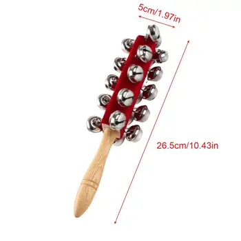 Instruments Hand Jingle Bell Jingle Bells Wooden Shaker For Children Boys Girls Musical Toy Parent-Child Interaction Percussion 4
