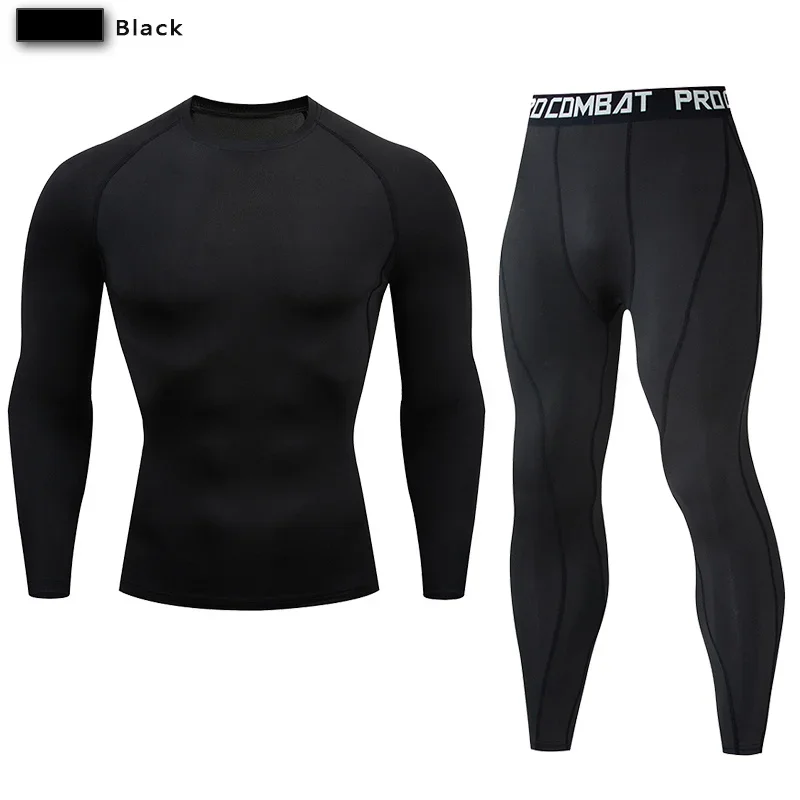 Conjunto Compressão Masculino LANBAOSI - Secagem Rápida, Manga Comprida, Para Treinos E Academia