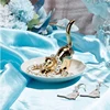 Cats Posture Ring Holder Golden Kitty Tail Dish Jewelry Tray Ring Round Dishes Trinket Tray Ceramic Jewelry Storage Home Durable 2