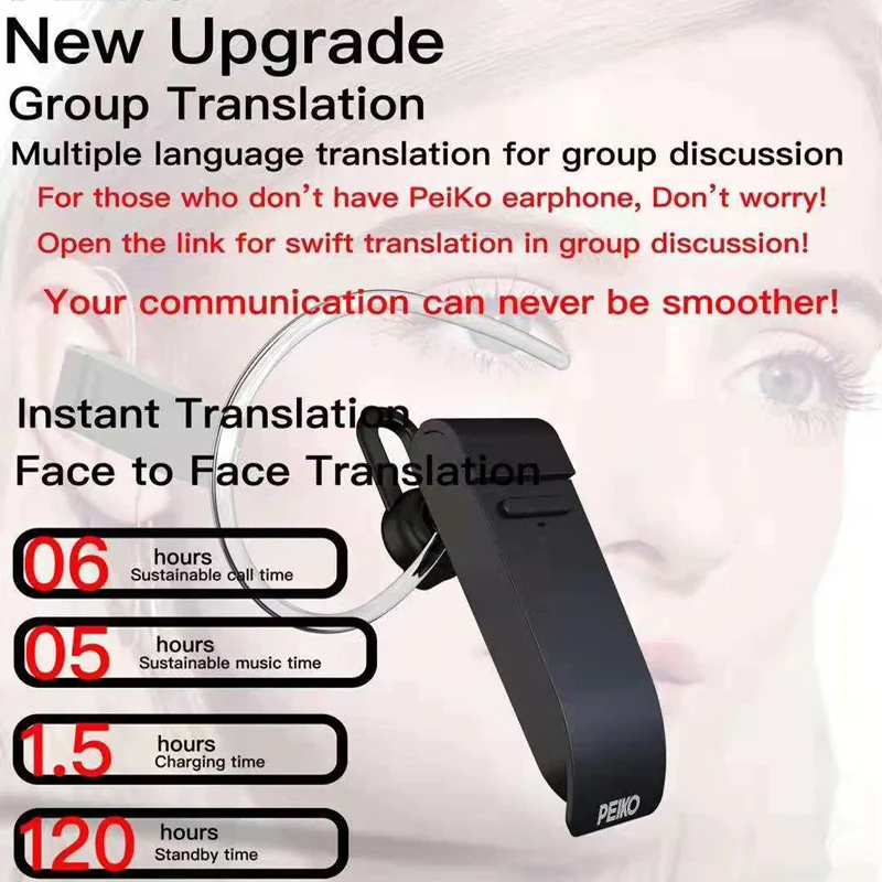 Translator Earbuds Translator Earphones 25 Languages Smart Voice Wireless Bluetooth