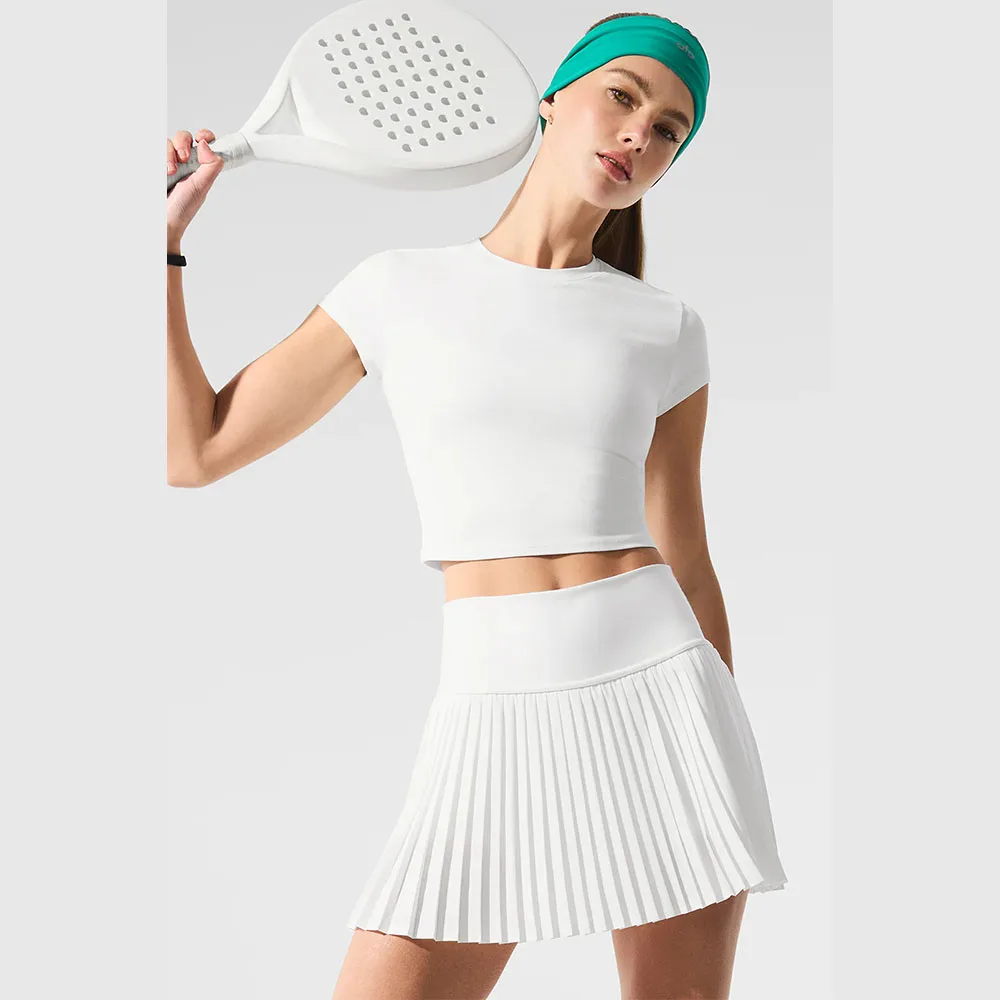 Women Tennis Skirt Slim Fit Elastic Breathable Short V-shaped Sports female mini skirts sports skirts