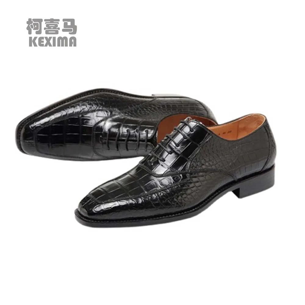 

hulangzhishi new arrival men dress shoes male formal shoes men crocodile leather shoes