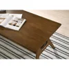 Mid-Century Modern Wood Coffee Table with Shelf Rectangular Table 4