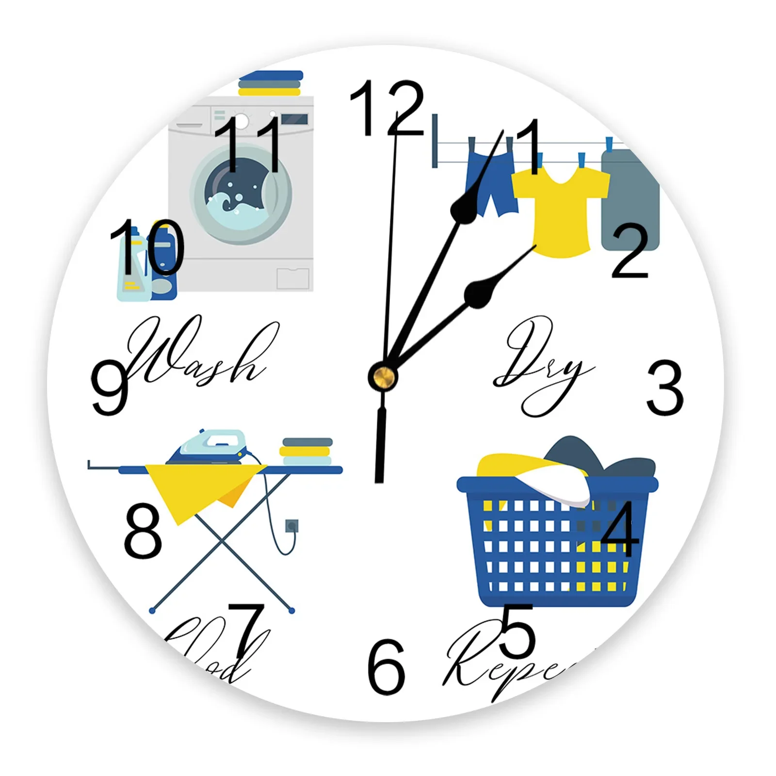 

Laundry Room White Wall Clock For Modern Home Decoration Teen Room Living Room Needle Hanging Watch Table Clock