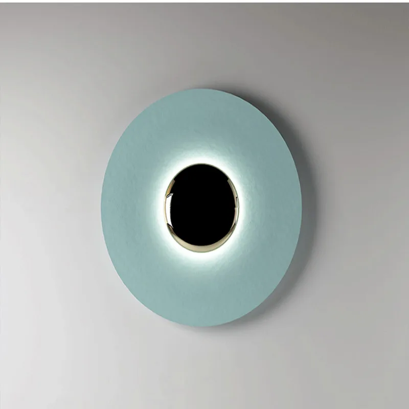 

Modern Minimalist Designer LED Lamp Porch Bedroom Bedside Lighting Decoration Round Background Creative UFO Wall Sconces