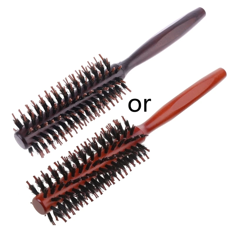 Bristle Wavy Curly Hair Brush with Handle Natural Roll Hairbrush Round Comb Salon Hairdressing Styling Tool