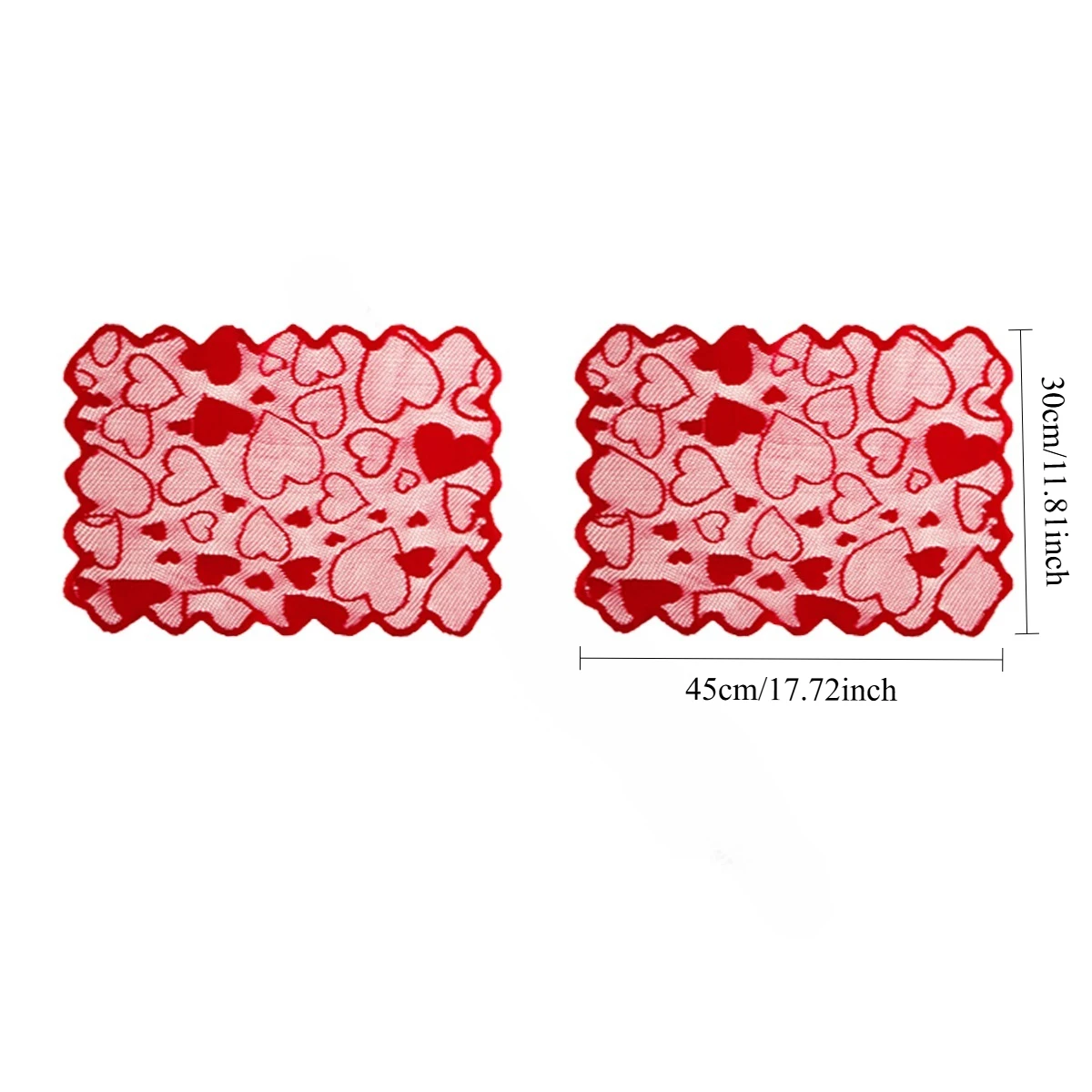 Valentine Tablecloth Table Flag Placemat Set Red Lace European American Style Party Home Decoration Festival Dinner Decorating
