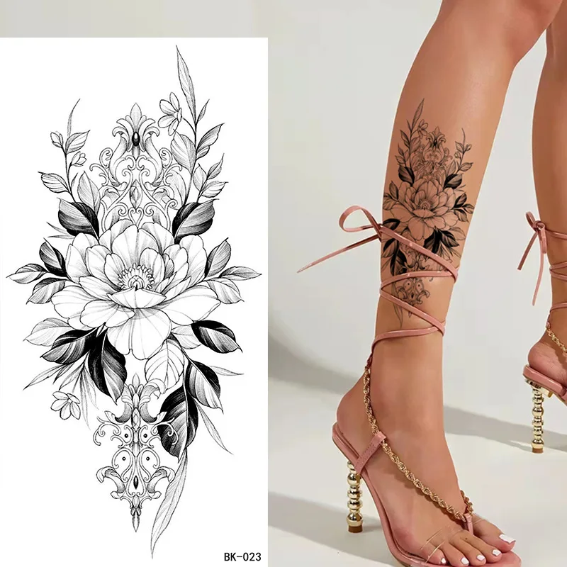 sexygirl tattoo クッション　3個セット　6123 Women Temporary Tattoos Sexy Tattoo Sticker Flower Tatoo