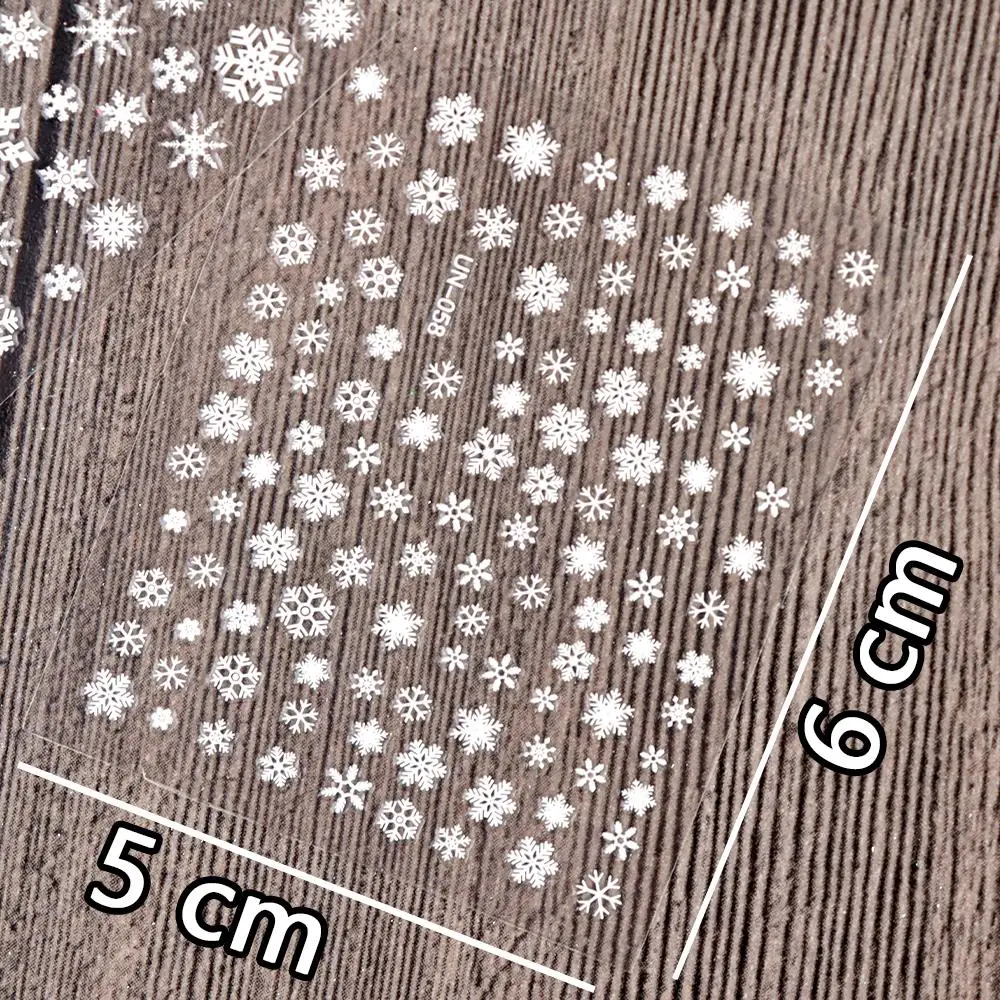 30 Sheets Christmas Nail Art Stickers Self Adhesive 3D White Snowflake Nail Decals Xmas Nail Supplies Christmas Manicure Sliders 6