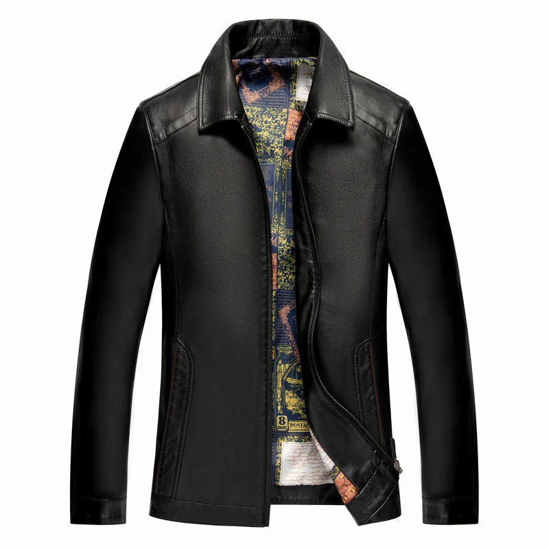 High-end men's genuine leather jacket lapel leather casual men's spring and autumn 100% sheepskin thin coat 3
