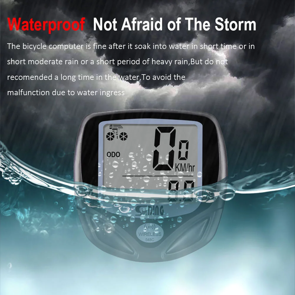 10Pcs/lot Car SD-548c Wired Speed Meter SD-548C Wireless Digital Bike Computer Multifunction Sensors Bicycle Speedometer
