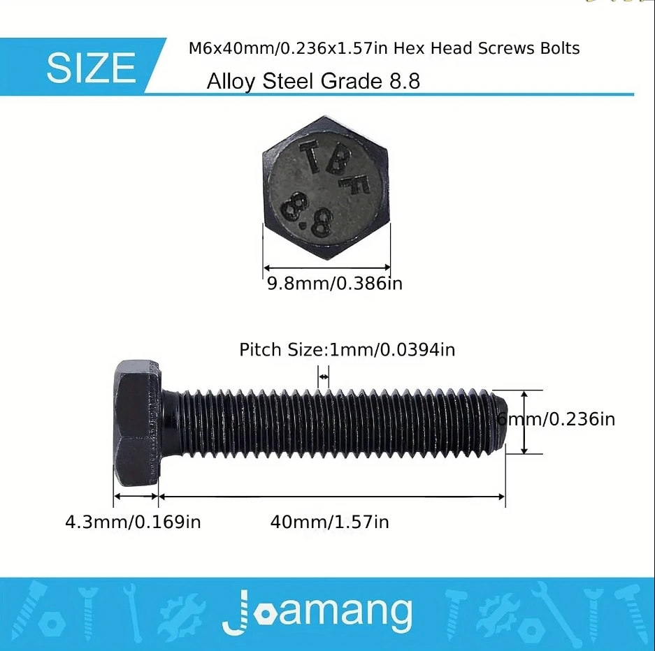 M6 x 40mm-20PCS
