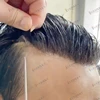 1B40 1B65 Grey Human Hair Men Toupee Undetecatble 0.1mm Pu Base Man Wigs Replacement Natural Hairline Hair Prosthesis Capillary 1