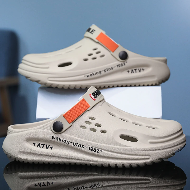 Summer Clogs Slippers Men Clogs Slippers Soft Sole Breathable Beach Slippers Men Home Slippers Outdoor Antiskid Slippers - Image 3
