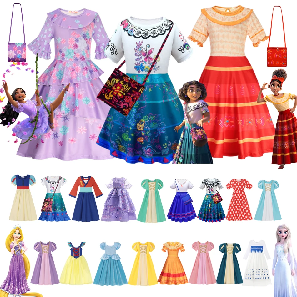 

Encanto Isabela Mirabel Charm Costume Cinderella Princess Outfits Dolores Pepa Girls Dress Cosplay Rapunzel Kids Clothes Vestido