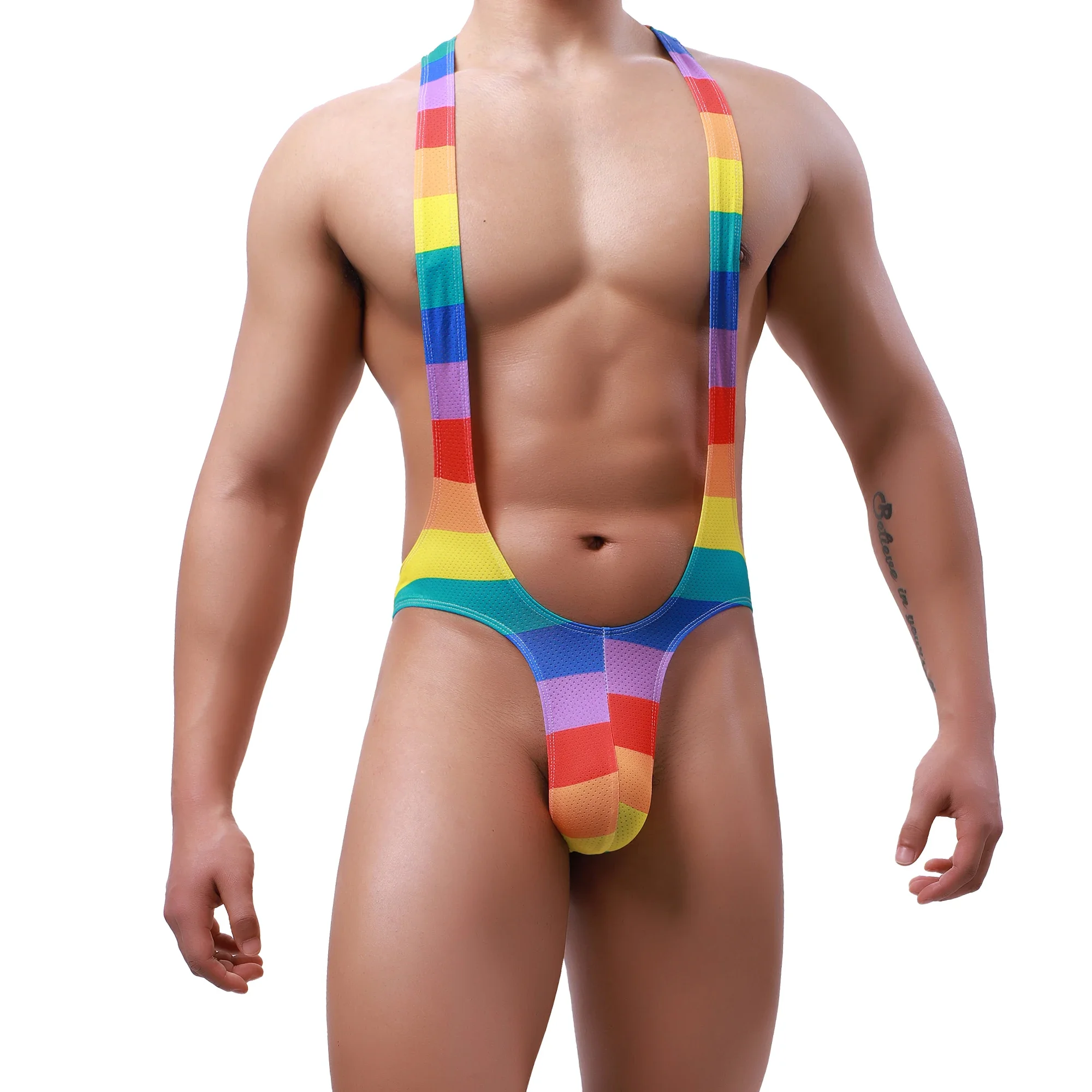 Sexy Men Undershirts Leotard Lingerie Jumpsuits Homme Wrestling Singlets Underwear Jockstrap T-back String Rompers Mens Bodysuit men underwear