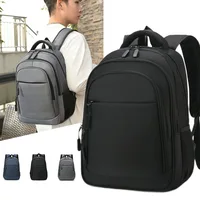 Grande capacité hommes sac à dos en Nylon gris solide lycée sacs adolescent collège étudiant sac à dos multifonctionnel sac à dos Mochilas 1