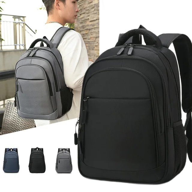 Big Capacity Men Backpack Nylon Gray Solid High School Bags Teen College Student Back Pack Multifunctional Bagpack Mochilas 1