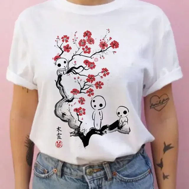 Summer men and women short-sleeved Studio Ghibli Totoro T-shirt Harajuku Kawaii Totoro Ghibli comfortable casual T-shirt Y2k Top 1