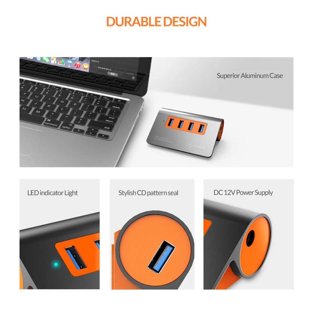 USB-разветвитель ORICO, 10 Гбитс, с адаптером питания 12 В (art.: 3920c137ca1ce) - 3920c137ca1ce