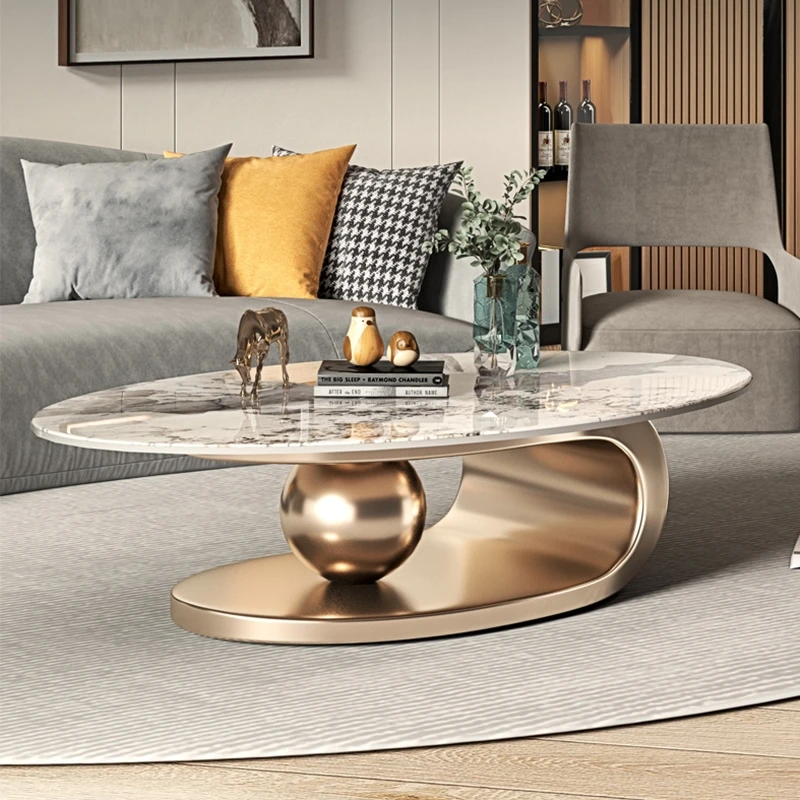 Gold-Wohnzimmer-Couch-tische-modernes-Design-Dekor-ovale-Couch-tische ...