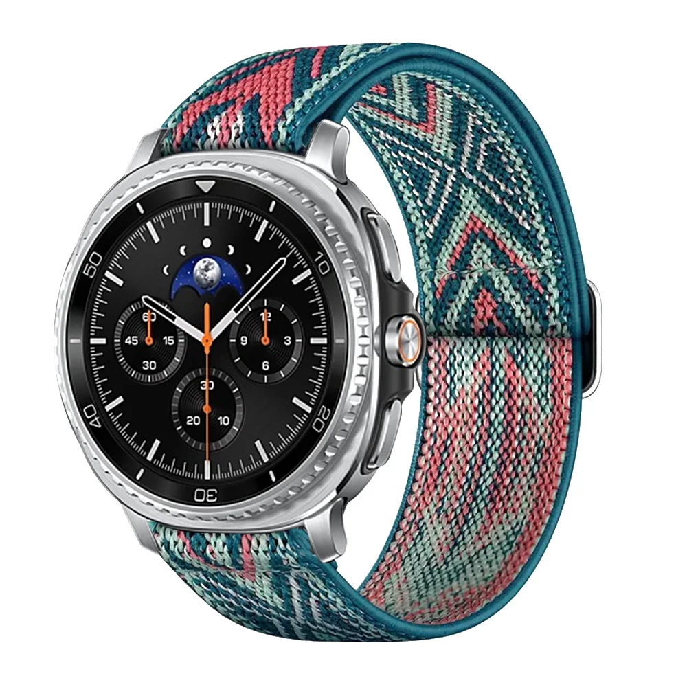 Braided Nylon Elastic Strap for Smartwatch 44mm/40mm/47mm
