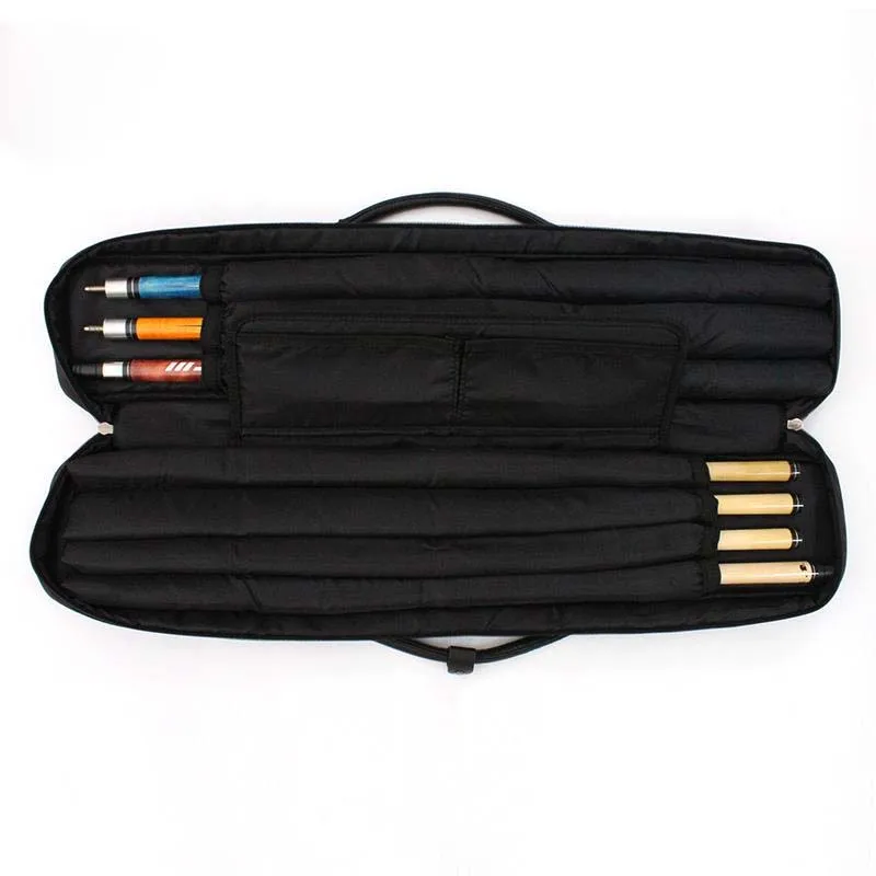 PiKu 3x4 Pool Stick Case Billiard Case Pool Cue Case Carry Case (3 Butts+4  Shafts) Black