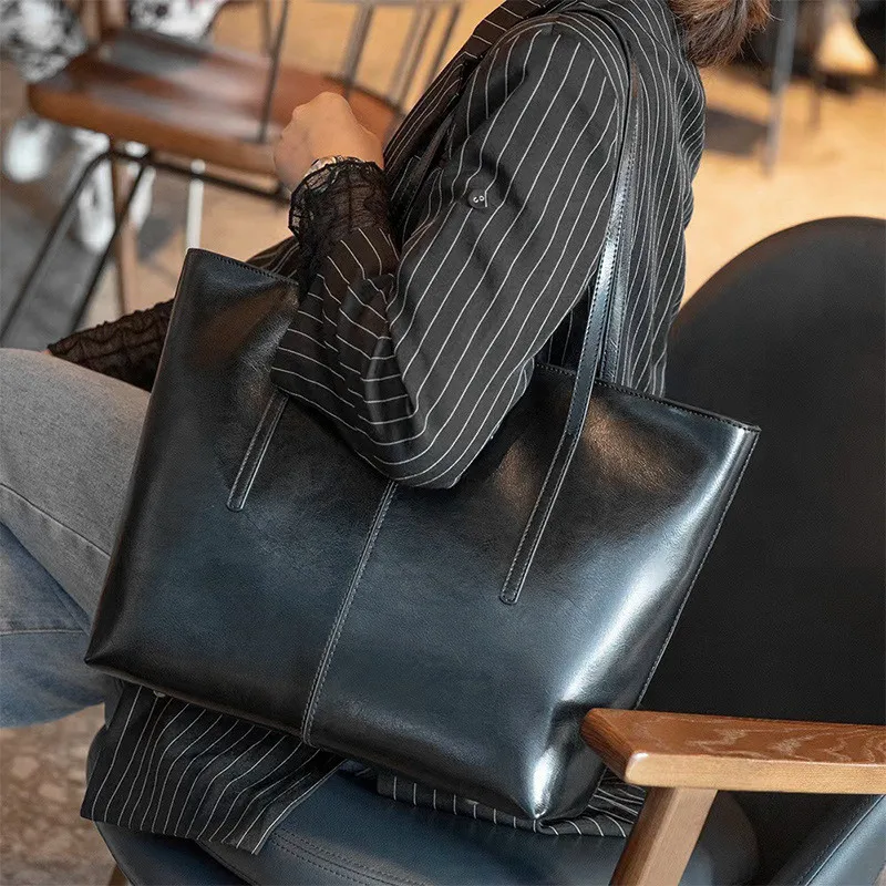 Leather Tote Tote Bag A4 Hifashion Cowhide Genuine Leather Large Tote Bags  For Women 2025